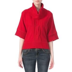 INC International Concepts Women's Red Short Sleeve Cowl Neck Sweater Sz M. NEW